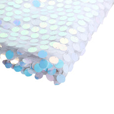 54inch x 4Yards - Iridescent Blue Payette Sequin Fabric Roll with Mesh Fabric Base