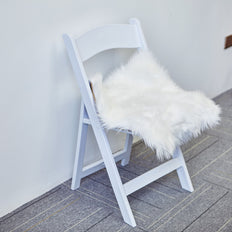 20inch x 20inch White Faux Sheepskin Chair Pads, Soft Faux Fur Rug Seat Cushions