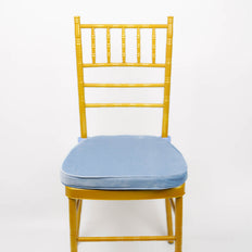 Dusty Blue Velvet Memory Foam Seat Cushion - Chiavari Chair Cushion Pads Velcro Strap Velvet Cover