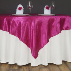 Lily Embossed Satin Table Overlay 72" x 72" - Fuchsia