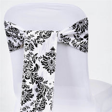 5pc x Chair Sash Flocking - White / Black#whtbkgd