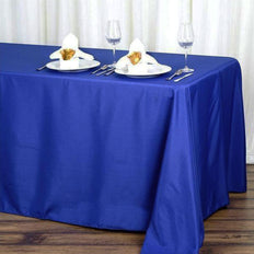 90"x132" Royal Blue Polyester Rectangular Tablecloth