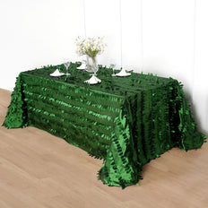 90" x 156" Leaf Petal Taffeta Tablecloth Rectangle - Green
